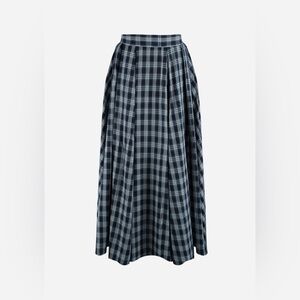 NWT - sold out!! MABLE Navy and soft White Plaid A-Line maxi Skirt